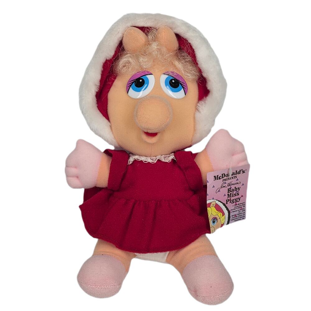 VINTAGE 1980s RARE MCDONALD’S x JIM HENSON MUPPET BABY MISS PIGGY PLUSH – 9"